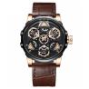 Buy cheap Scratchfree Black Leather Strap Watches Mens Wrist Watch Antiwearness Nonslip from wholesalers