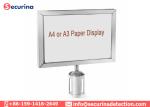 Stainless Steel A3 A4 Stanchion Pole Sign Holder Frame For Advertising