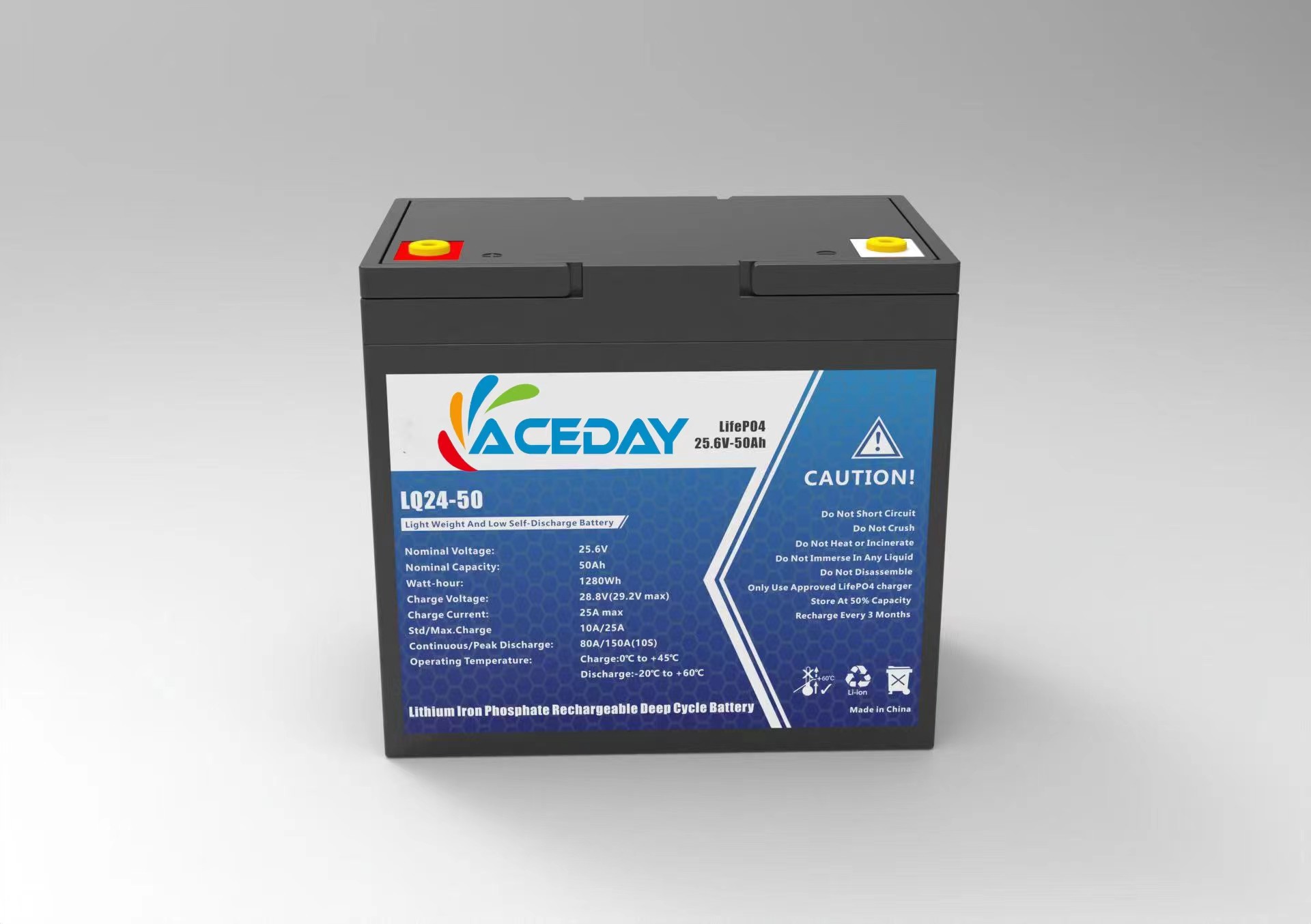 1 Year Warranty 24v50ah Over-charge Protection Rechargeable Lithium-Ion Battery for Solar Applications