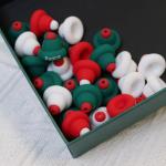 Silicone O Ring Beads Safe and Non-Toxic Silicone 3D christmas hat Beads for