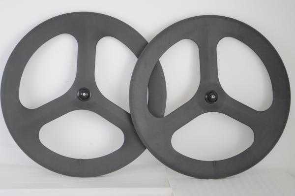 Hot sale 700c 3k Matt tri-spokes /3-spoke carbon clincher wheel for road bicycl