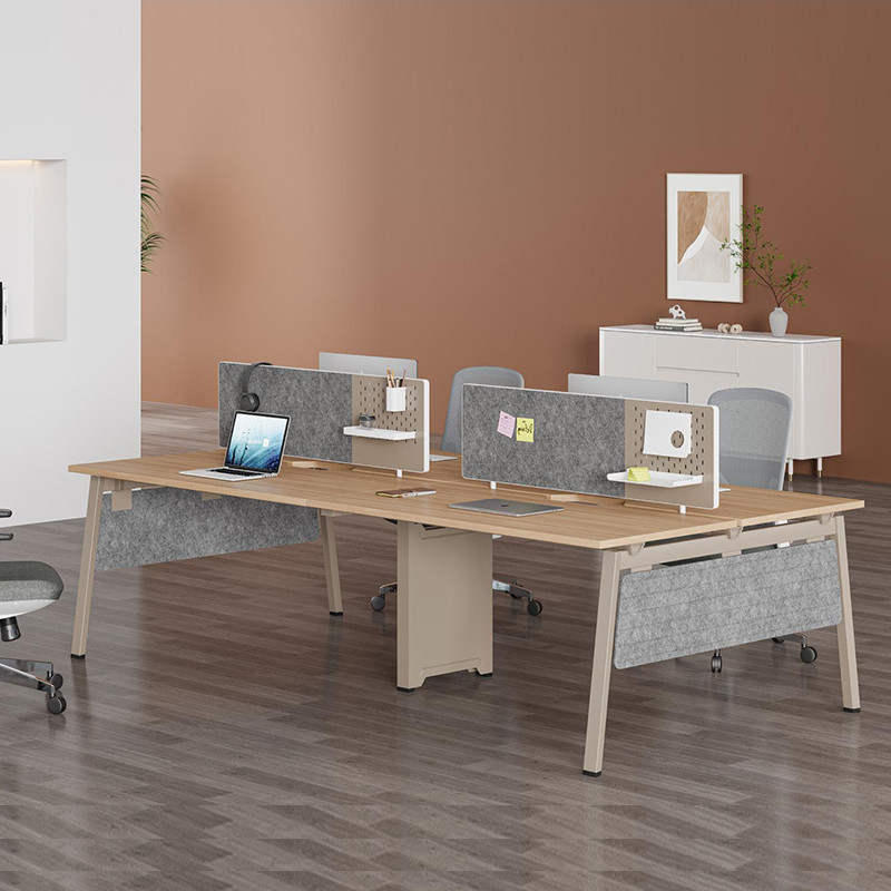 Modern Open Modular Workstation Office Desk 2 3 4 Person Office Wooden Staff Table