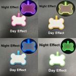 Bone Shape Custom Laser Logo Glow Silicone Lights Animal Collar Silicone Dog Tag