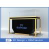 Buy cheap Matte Black Wood Stain Steel Jewellery Counter Display With Lights from wholesalers