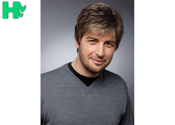 New Arrival Friendly Best Selling Men MaleShort Synthetic Hair Wigs With Side
