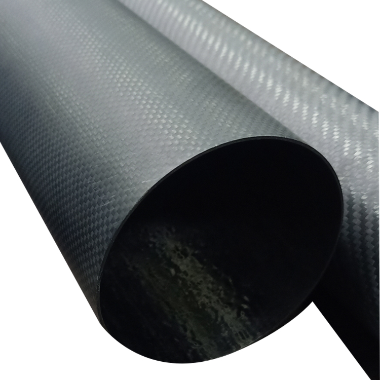 3K Pattern Carbon Fiber Tube for Below 120 C Degree in Matte Finish 180mm 200mm 230mm