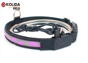Wholesale Comfortable Light Up Safety Night Glow Custom Dog Collars Adjustable from china suppliers
