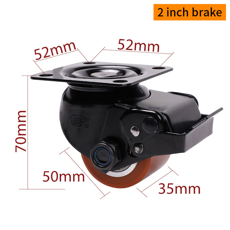 TPU Tread Equipment Casters 50mm 2 Inch Plate Casters M412P-86A