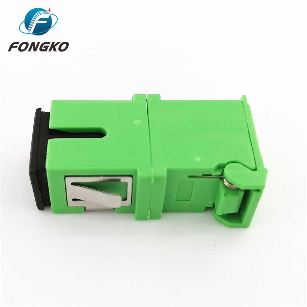 SC/APC Green Shell Simplex Adapter With Auto Shutter SM SC Fiber Optic Adapter