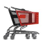 Large Size Sturdy Plastic Supermarket Trolley Shopping Cart Q235 Steel