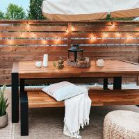 Buy cheap 5 Star Hotel Wooden Outdoor Dinning Table Bench Set Contemporary product