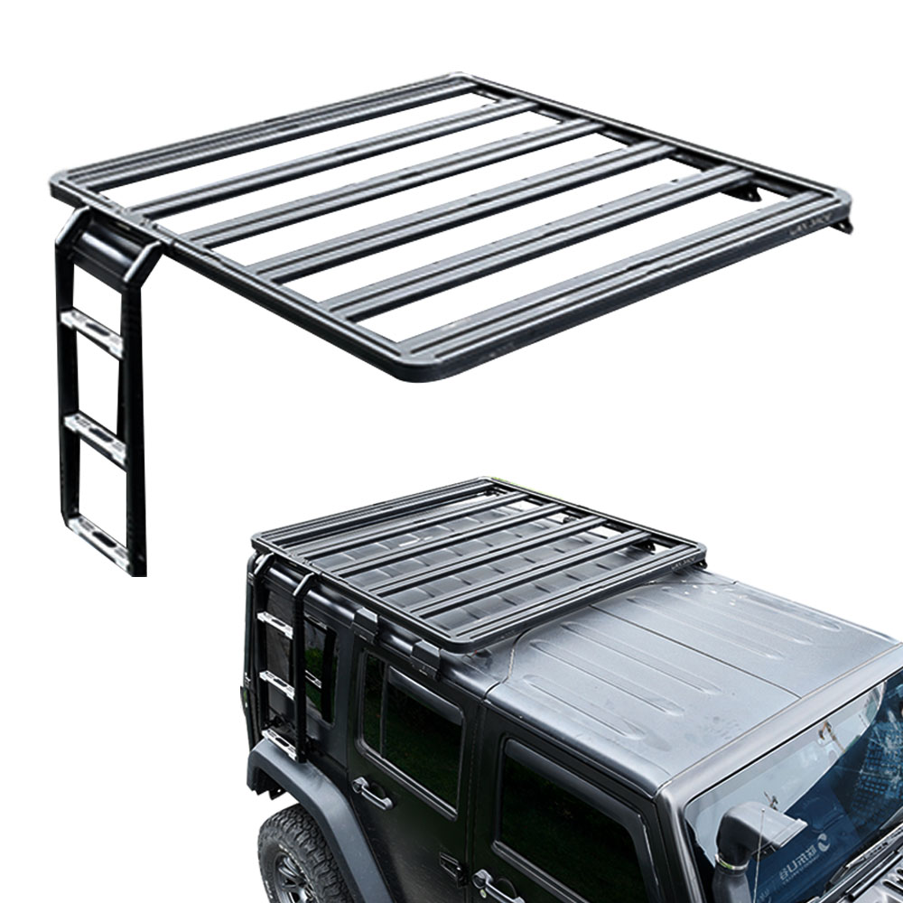 Q235-8 Black Metal Fabrication Car Ladder Roof Rack Side Wall Retrofit Kit for High-