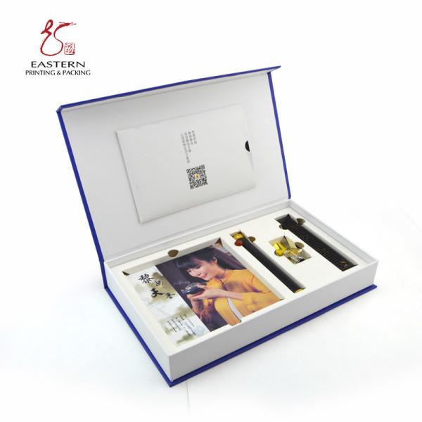 Buy cheap CMYK Rigid Cardboard Gift Boxes Blue Printed With Insert from wholesalers