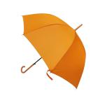 Pongee Fabric Metal Frame Ladies Rain Umbrella Automatic Orange Color
