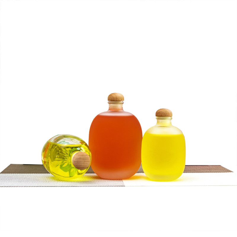 Beverage Flat 250ml 500ml Capacity Glass Juice Bottles