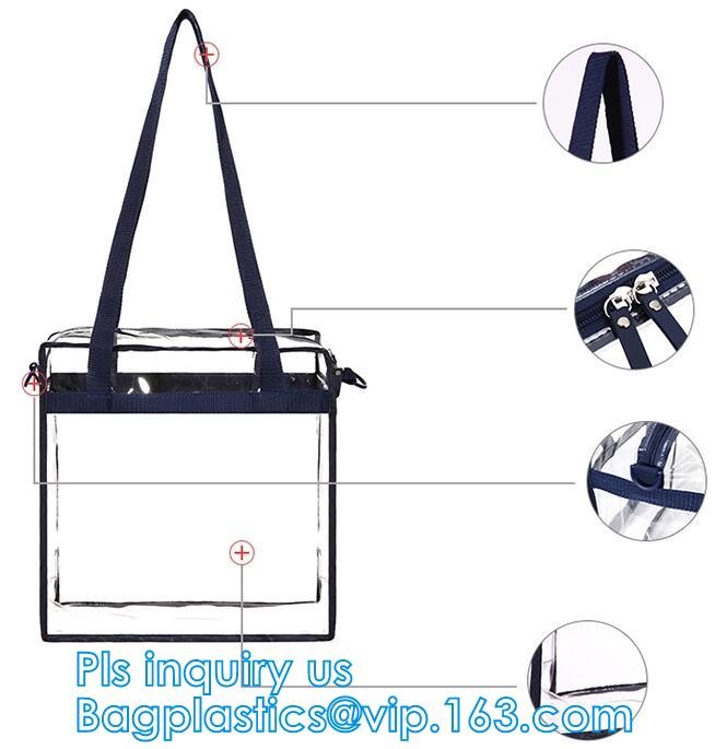 promotion pvc handle bag, customised shopping bags fashion clear pvc zipper bags transparent, clear plastic zipper bag w
