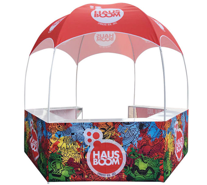 Outdoor Advertising Star Tent Waterproof PU Coated 600D Oxford 3*3M Singe Pole Fire Resistant With Sublimation Printing