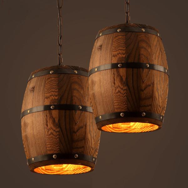 Buy cheap American country loft Wine barrel pendant light E27 light for bar cafe restaurant wooden pendant light(WH-VP-63) from wholesalers