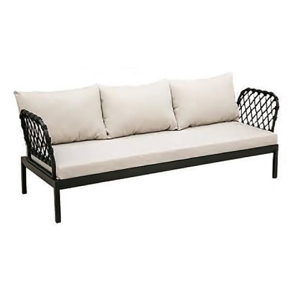 Buy cheap 680mm Height 730mm Depth White Rattan Sofa , Rattan Patio Corner Sofa UV Protection from wholesalers