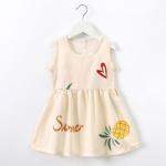Summer Children Princess Cotton Silk Dress Thin Nightdress Off Shoulder