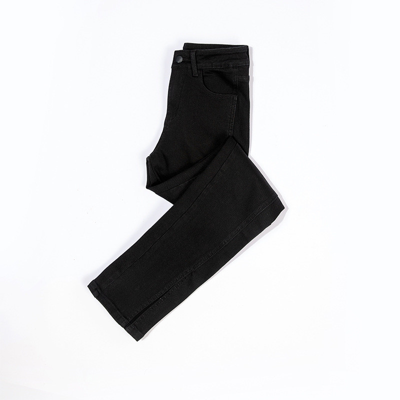 190GSM-200GSM High Rise Slim Straight Jeans Ladies Skinny Stretch Denim Pants