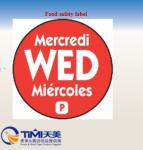 Weekly food safety label for restaurant usage