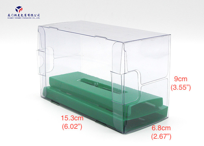 Rectangle Shape Hard Clear PVC Packaging Boxes For Retail Products 15.3X6.8X 9cm
