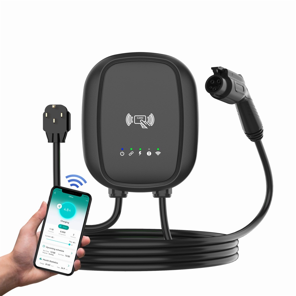 ETL FCC Listed Type 1 EV Charger 32A 40A 50A EV Charging Pile J1772 Plug With OCPP