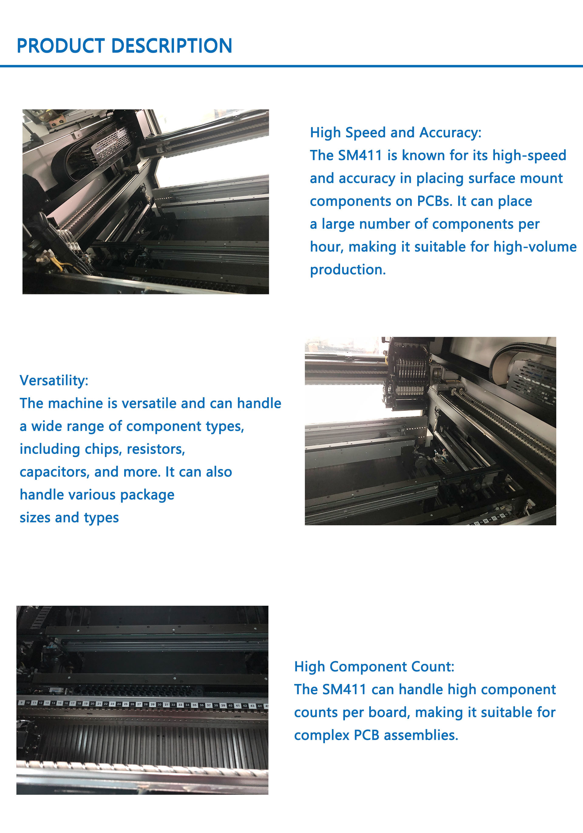 Samsung SM471plus, SM421S, SM411, SM321 Pick And Place Machine