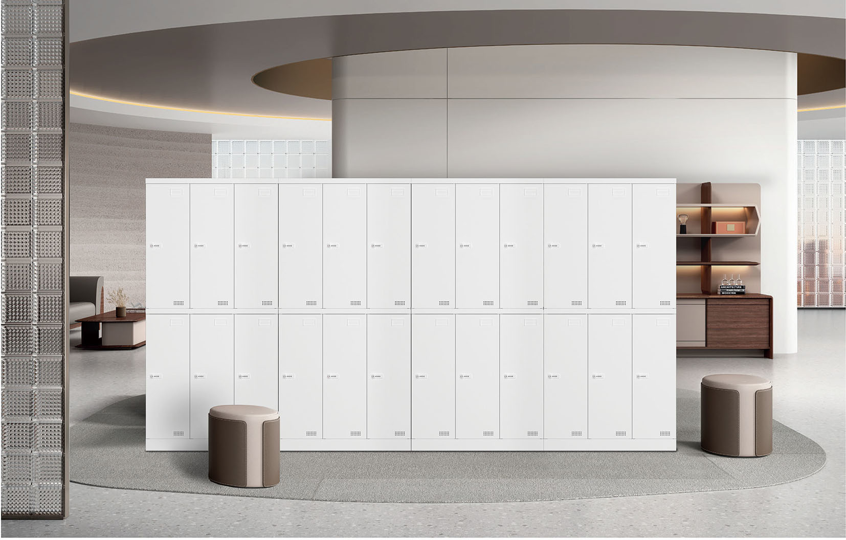 H1850*W900*D450mm Flush 4 Door Metal Lockers Staff Metal Storage Wardrobe Frameless