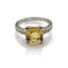 Buy cheap 925 Sterlilng Silver Jewelry 7mmx7mm Yellow Citrine Cubic Zircon Ring(R0002) from wholesalers