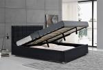 Horwood Black Velvet Cube Gas Lift Storage Bed Frame