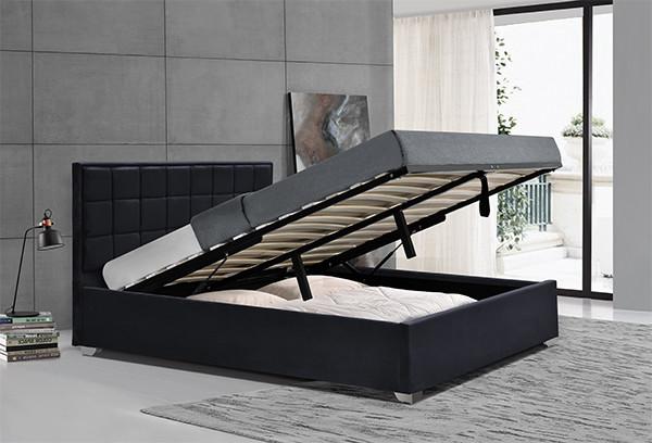 Buy cheap Horwood Black Velvet Cube Gas Lift Storage Bed Frame from wholesalers