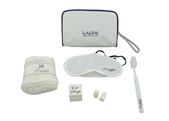 Airline Travel Amenity Kits With White Microfiber Pouch And Skidproof Socks