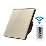 EU Standard White Crystal Glass Panel Touch Switch AC220V Wireless Remote