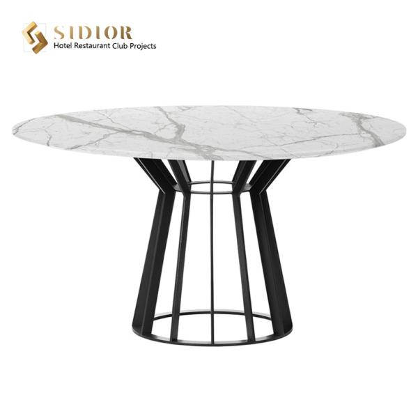 Buy cheap Light Luxury Small Round Marble Dining Table Artificial OEM ODM from wholesalers