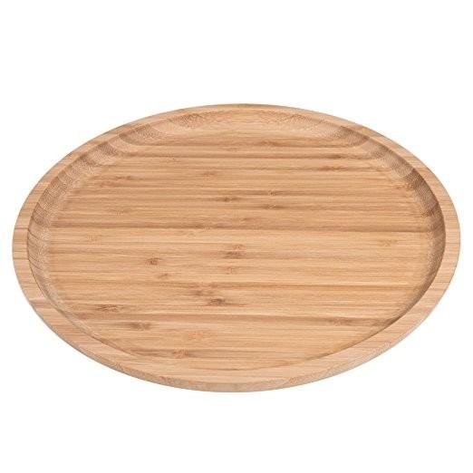 Buy cheap 5 divided bamboo round food serving tray from wholesalers