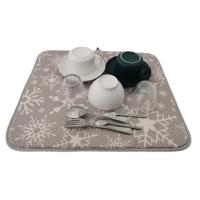 Buy cheap Round Corner Reversible Table Microfiber Dish Drying Mat Gray Printing product