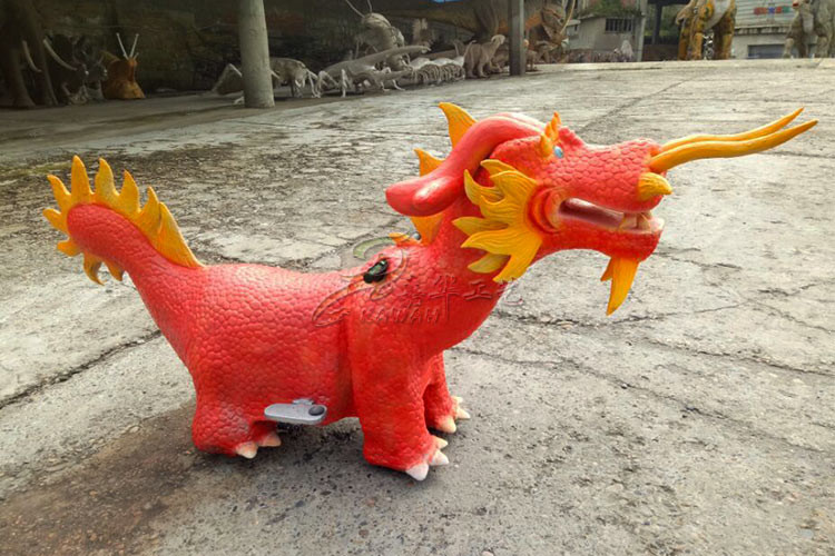 Artificial Kirin Dinosaur Battery Car Coin Operated Speed Adjustable