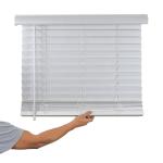 Commercial Horizontal Cordless Venetian Blind Faux Wood Pvc Blinds