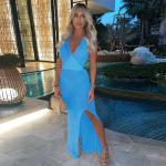 Small Business Fashion V - Neck Backless Strap See Through Crochet Beach Sling