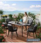 Aluminum Frame Garden Waving Rope Table And Chair Set For Outdoor Dining