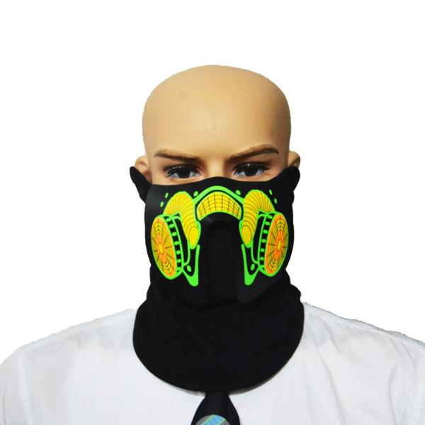 Muise Control Flashing Led Gas Mask Music LED Party Mask Luminous Light For Men