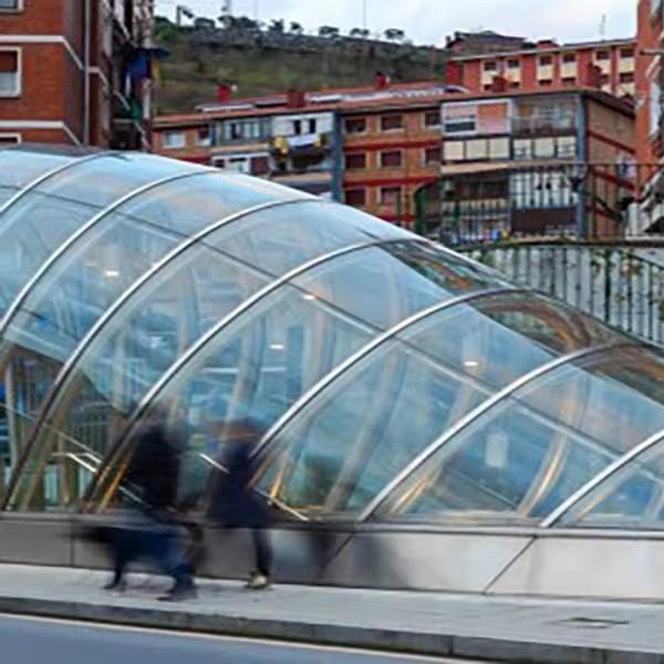 Buy cheap Dark Blue Solar Controlled Low-E Insulating Glass Curved Glass Curtain Wall from wholesalers