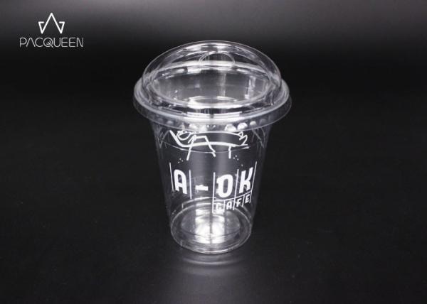 Buy cheap 12 / 16 Oz Cold Drink Disposable Cups PET Material With Dome Lids from wholesalers