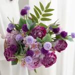 Wholesale Artificial Rose Flowers Bouquets Silk Wedding Flowers Bouquets for