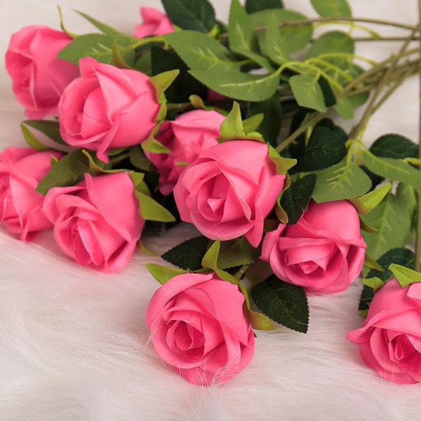 Artificial snow mountain rose single red artificial flower wedding home