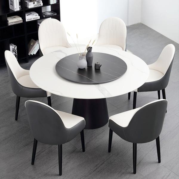 Buy cheap Polished Marble Round Dining Room Tables With Stainless Steel Legs from wholesalers