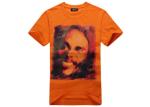 Orange Cotton Printed T - Shirts Short Sleeve Side - Seamed Sublimation Logo