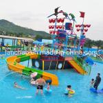 Fiberglass Water Water Sprinkler Playground With Children Slides